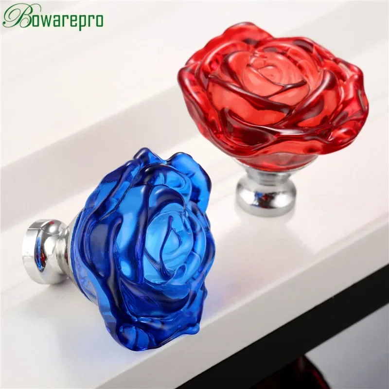 Kitchen Appliances Cabinet - bowarepro 50MM Crystal Rose Glass Handle