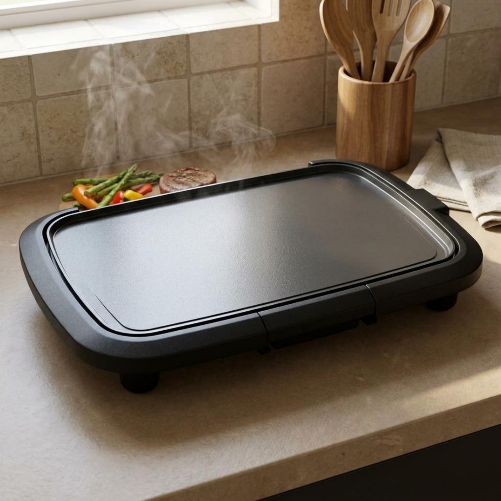 Kitchen Appliances For Cooking - Tabletop Grill Pan Large Cooking Surface