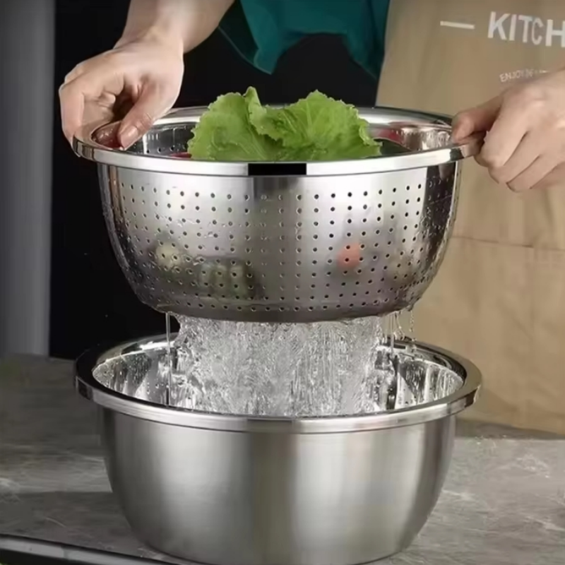 Kitchen Appliances For Cooking - Multi Functional Stainless Steel Vegetable Bowl,