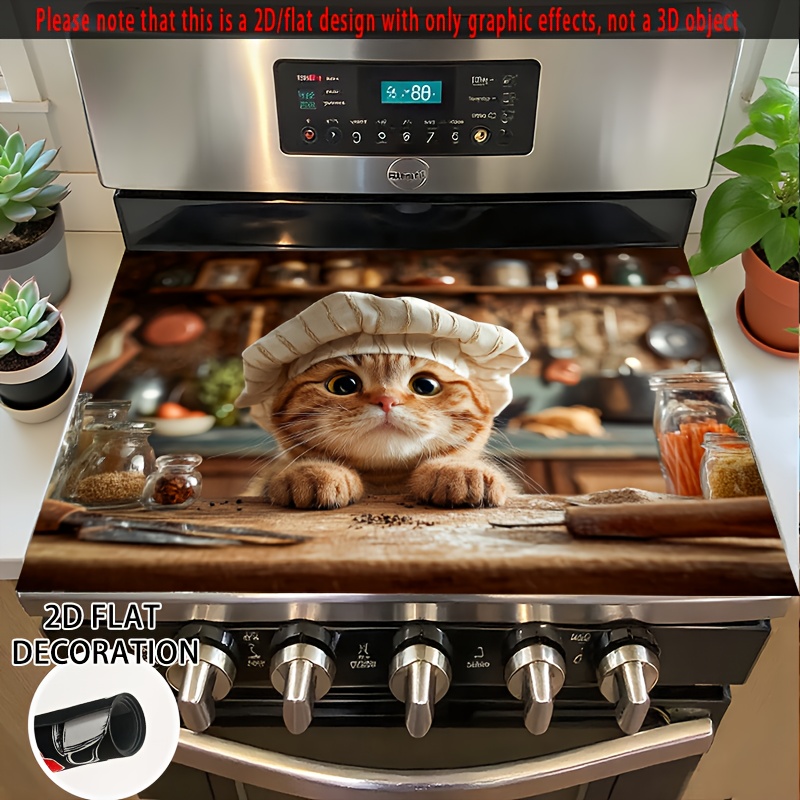 Cute Chef Cat Stove Top Cover, - Kitchen Appliances Electric Stove review and price