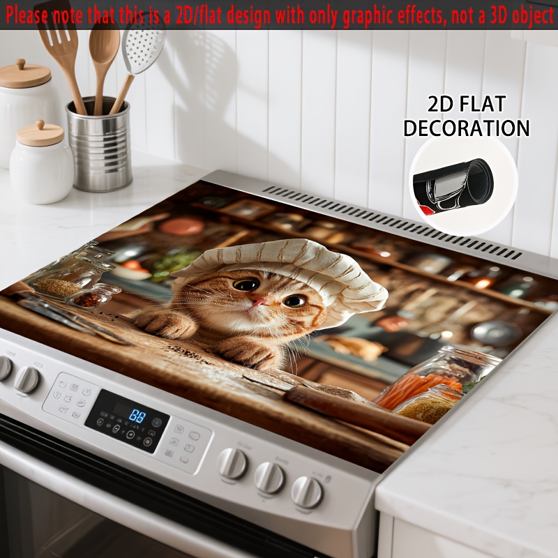 Cute Chef Cat Stove Top Cover, - Kitchen Appliances Electric Stove review and price