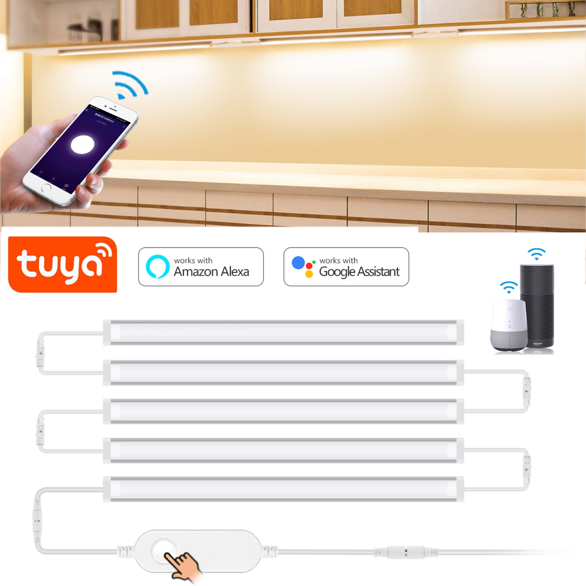 1-5 Pcs Kitchen Tuya Smart LED - Kitchen Appliances Cabinet review and price
