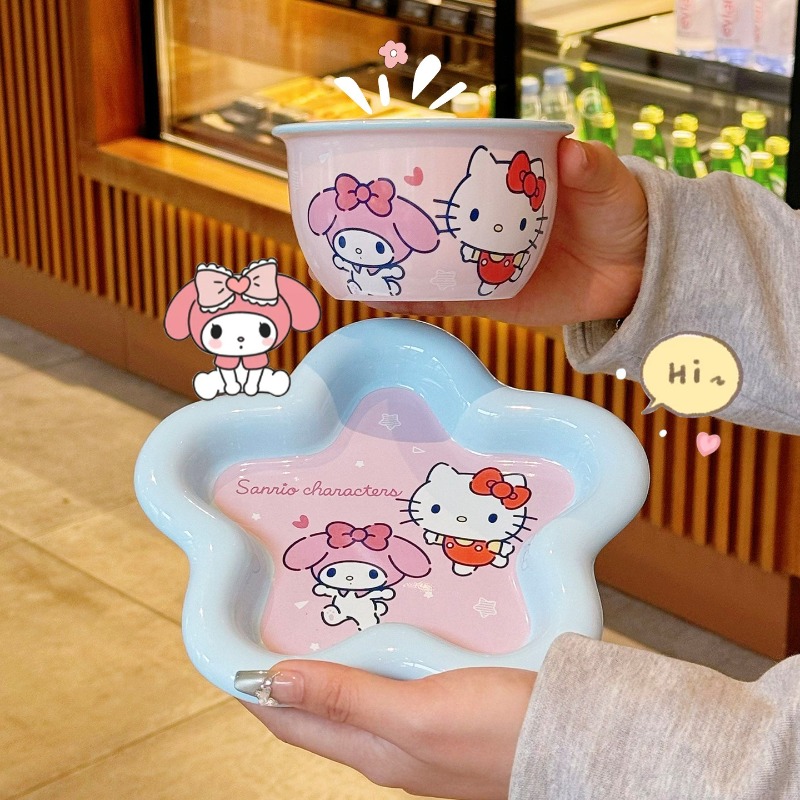 Cartoon Cat Print Ceramic Dinn - Kitchen Appliances Brand review and price