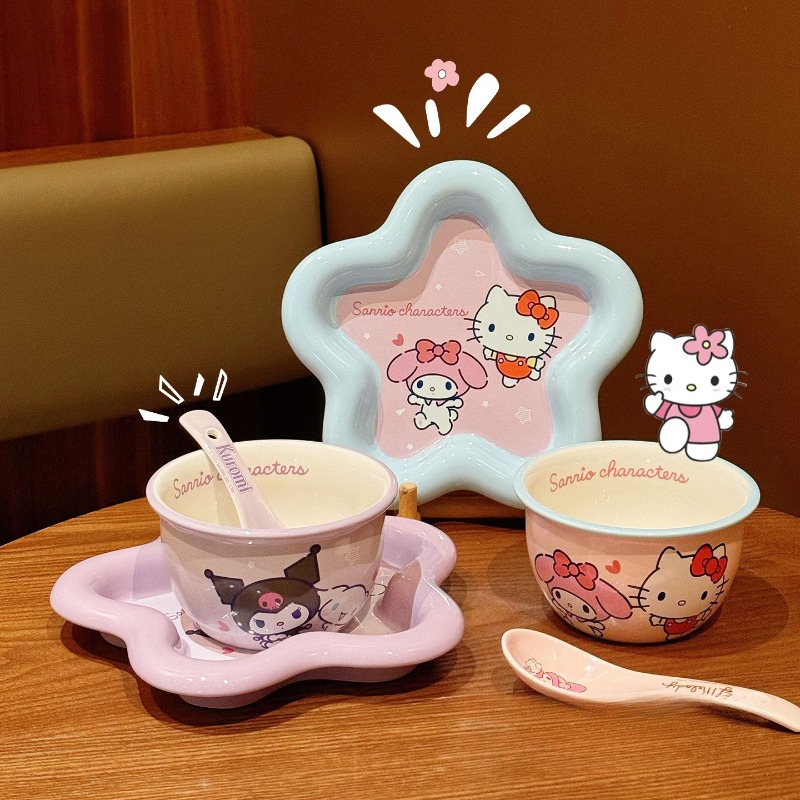 Cartoon Cat Print Ceramic Dinn - Kitchen Appliances Brand review and price
